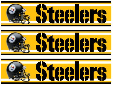 NFL Pittsburgh Steelers Logo and Helmets Edible Cake Topper Image Strips ABPID54645 Cheap