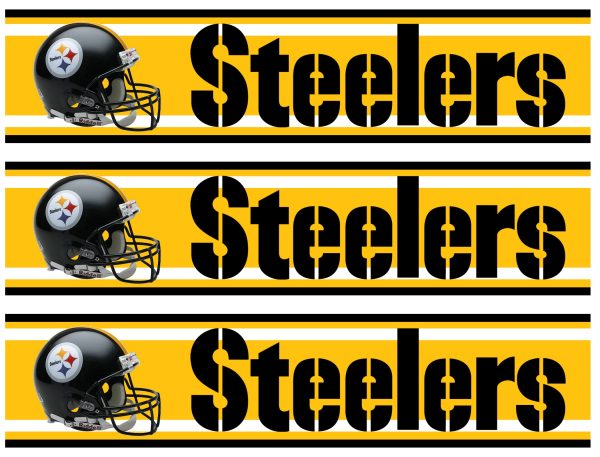 NFL Pittsburgh Steelers Logo and Helmets Edible Cake Topper Image Strips ABPID54645 Cheap