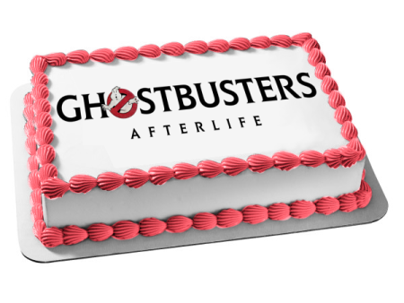 Ghostbusters: Afterlife Logo with Mooglie and a White Background Edible Cake Topper Image ABPID54663 Cheap