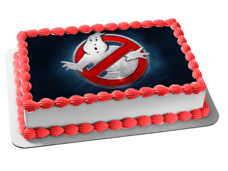 Ghostbusters: Afterlife Logo with Mooglie and a Blue Background Edible Cake Topper Image ABPID54661 Sale