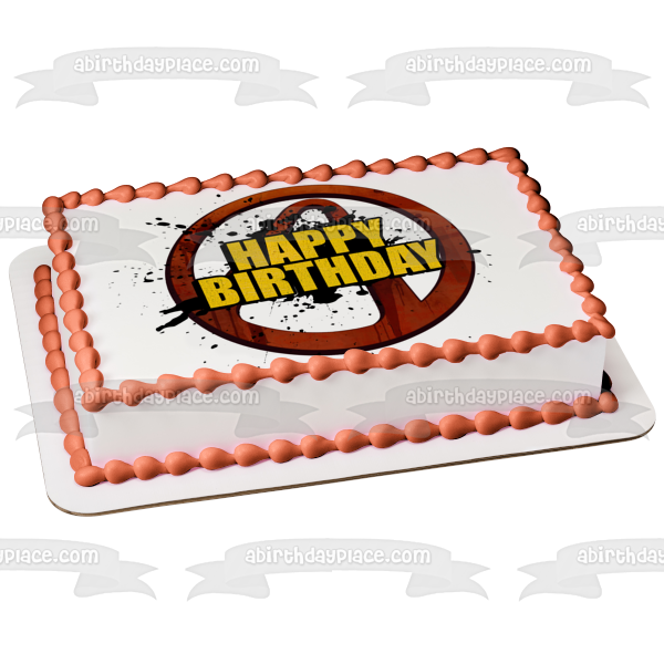 Borderlands Logo Happy Birthday Edible Cake Topper Image ABPID54638 Supply