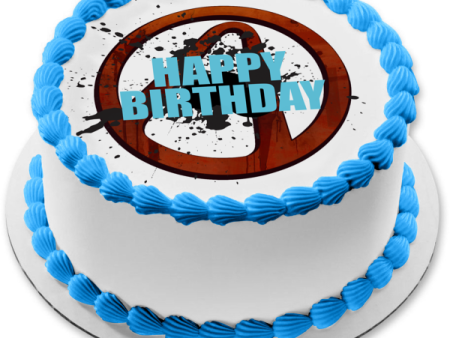 Borderlands Logo Happy Birthday Edible Cake Topper Image ABPID54638 Supply