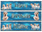 Yellow Labrador Retriever Puppies Happy Birthday  Your Personalized Name  Edible Cake Topper Image Strips ABPID54648 Online Sale