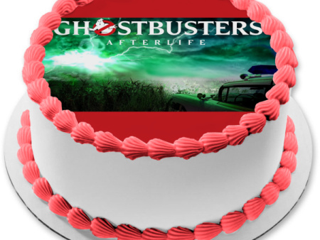 Ghostbusters; Afterlife Ecto-1 In a Lightning Storm Edible Cake Topper Image ABPID54658 Online now