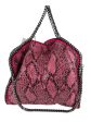 Stella McCartney Pink Faux Leather Snake Print Falabella Tote on Sale