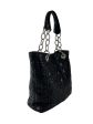 Christian Dior Black Lambskin Leather Chain Tote on Sale