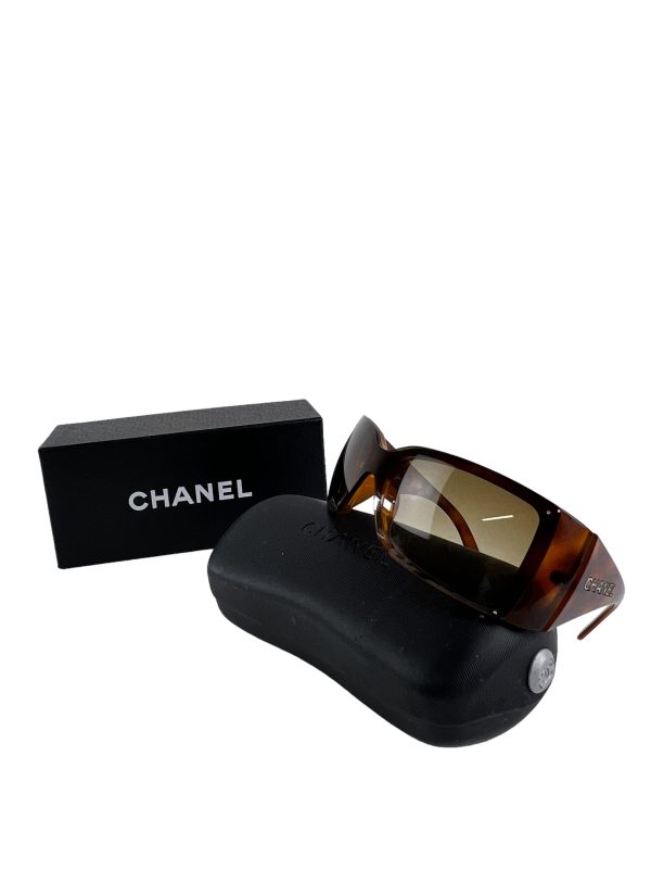 Chanel Tortoise Shell Wrap Around Sunglasses Supply