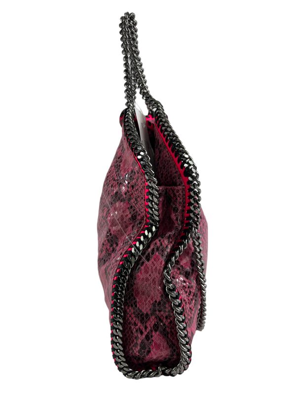 Stella McCartney Pink Faux Leather Snake Print Falabella Tote on Sale