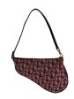 Christian Dior Maroon Monogram Canvas Mini Saddle Bag on Sale