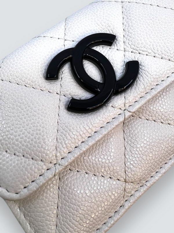 Chanel White Caviar Leather  Cambon  Wallet Online now