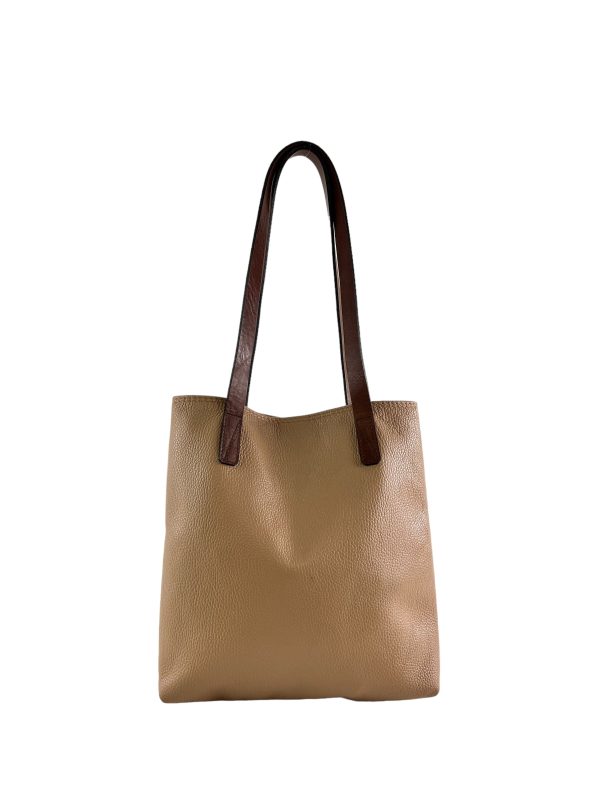 Mishnoc Brown Leather Tote Handbag Online Sale