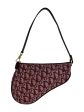 Christian Dior Maroon Monogram Canvas Mini Saddle Bag on Sale