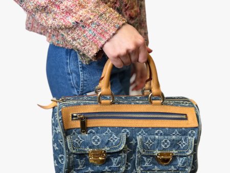 Louis Vuitton Denim Monogram & Leather Neo Speedy Hot on Sale