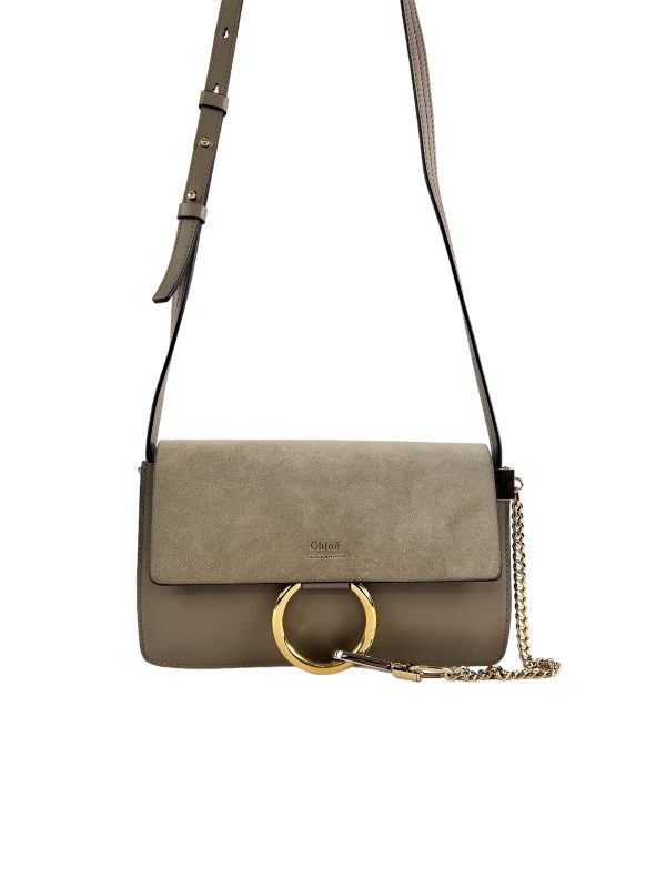 Chloe Grey Leather & Suede Faye Day Crossbody Online