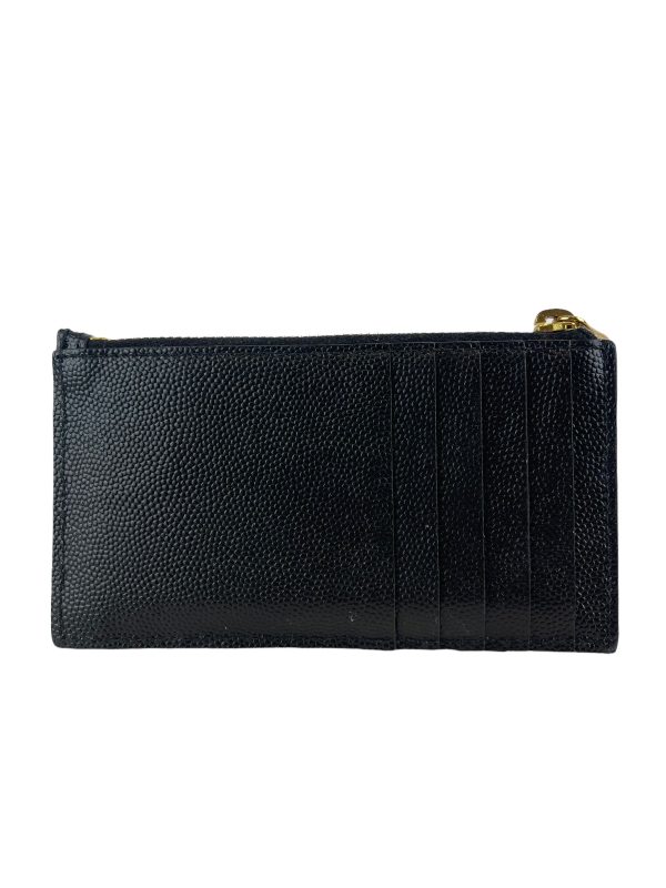 Saint Laurent Black Chevron Leather Cardholder Supply