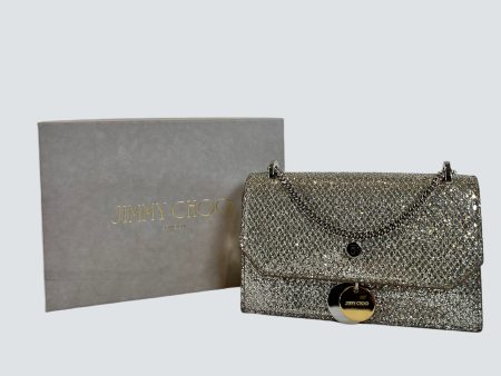 Jimmy Choo Silver Glitter Crossbody For Cheap