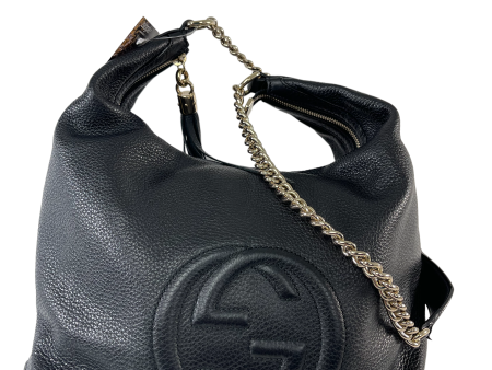 Gucci Black Grained Leather Soho Chain Hobo - As Seen on Instagram Fashion