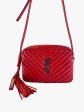 Saint Laurent Red Chevron Leather Lou Camera Crossbody Sale