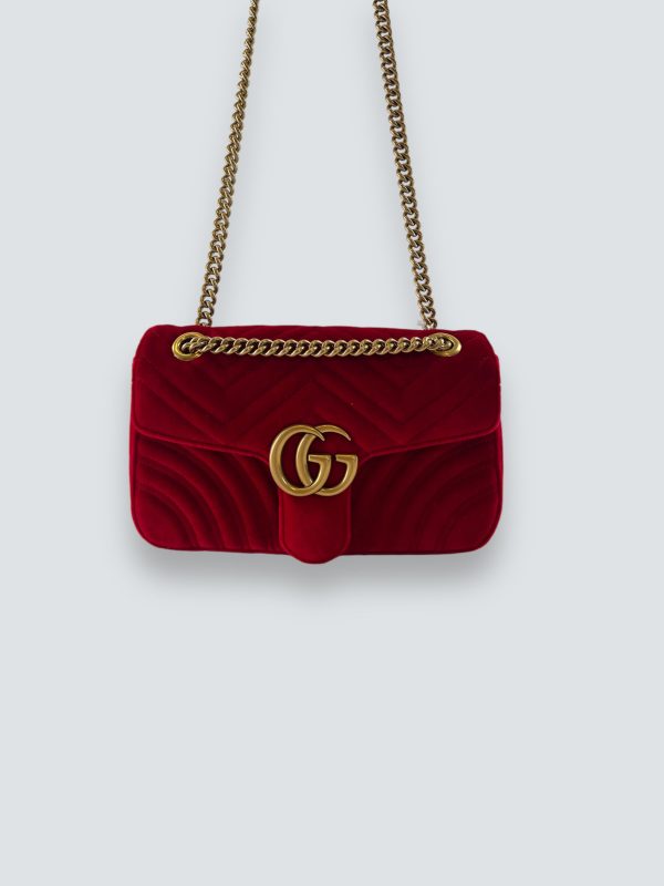 Gucci Red Velvet GG Marmont Crossbody Online now