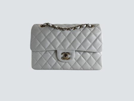 Chanel White Caviar Leather Small Double Flap For Cheap