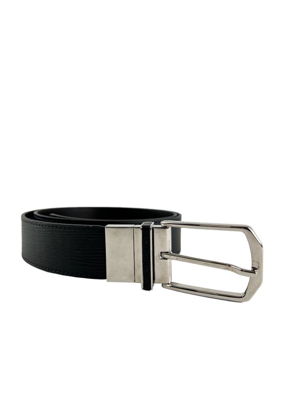 Louis Vuitton Black Brown Reversible Leather Belt - Up to 36  Waist For Sale