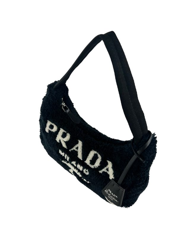 Prada Black Faux Fur Re-Edition 2000 Shoulder Bag Online Sale