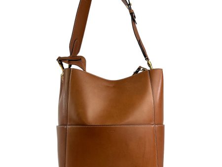 Celine Tan Leather Seau Sangle Shoulder Bucket Bag Online Sale