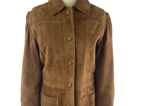 Stefanel Tan Suede Jacket - Size X-Large on Sale