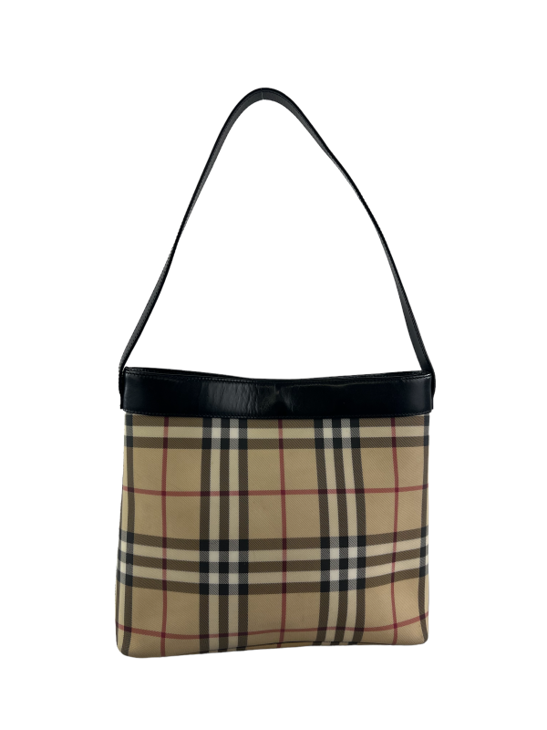 Burberry Checked Canvas Vintage Shoulder Bag For Discount