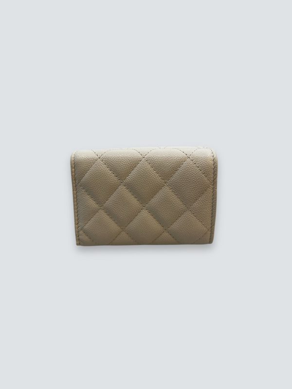 Chanel White Caviar Leather  Cambon  Wallet Online now