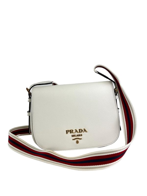 Prada White Leather Crossbody For Sale