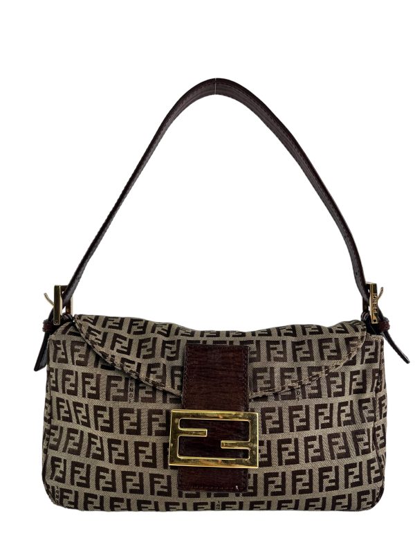 Fendi Monogram Zucca Canvas Shoulder Bag Sale