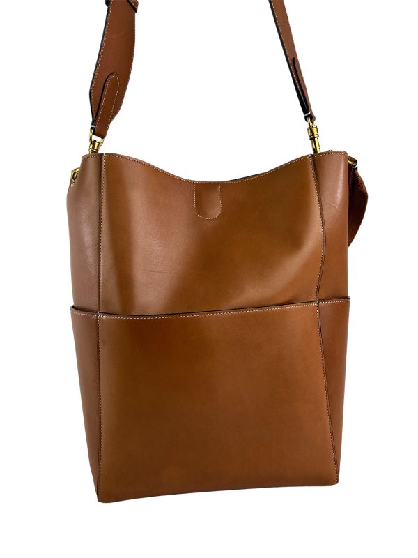 Celine Tan Leather Seau Sangle Shoulder Bucket Bag Online Sale