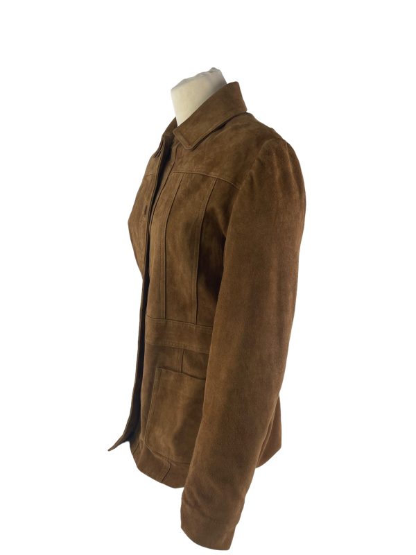 Stefanel Tan Suede Jacket - Size X-Large on Sale