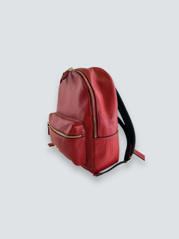 Coach Red Leather Backpack Online now