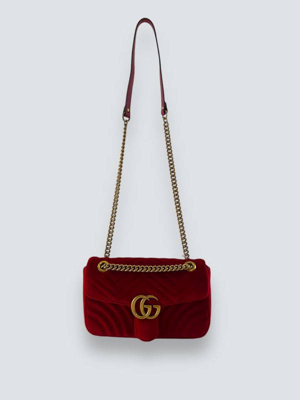 Gucci Red Velvet GG Marmont Crossbody Online now