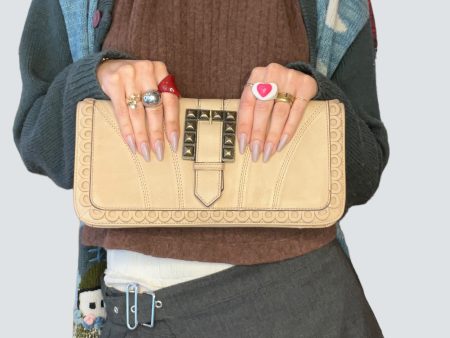 Betsey Johnson Tan Leather Clutch Discount