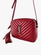 Saint Laurent Red Chevron Leather Lou Camera Crossbody Sale