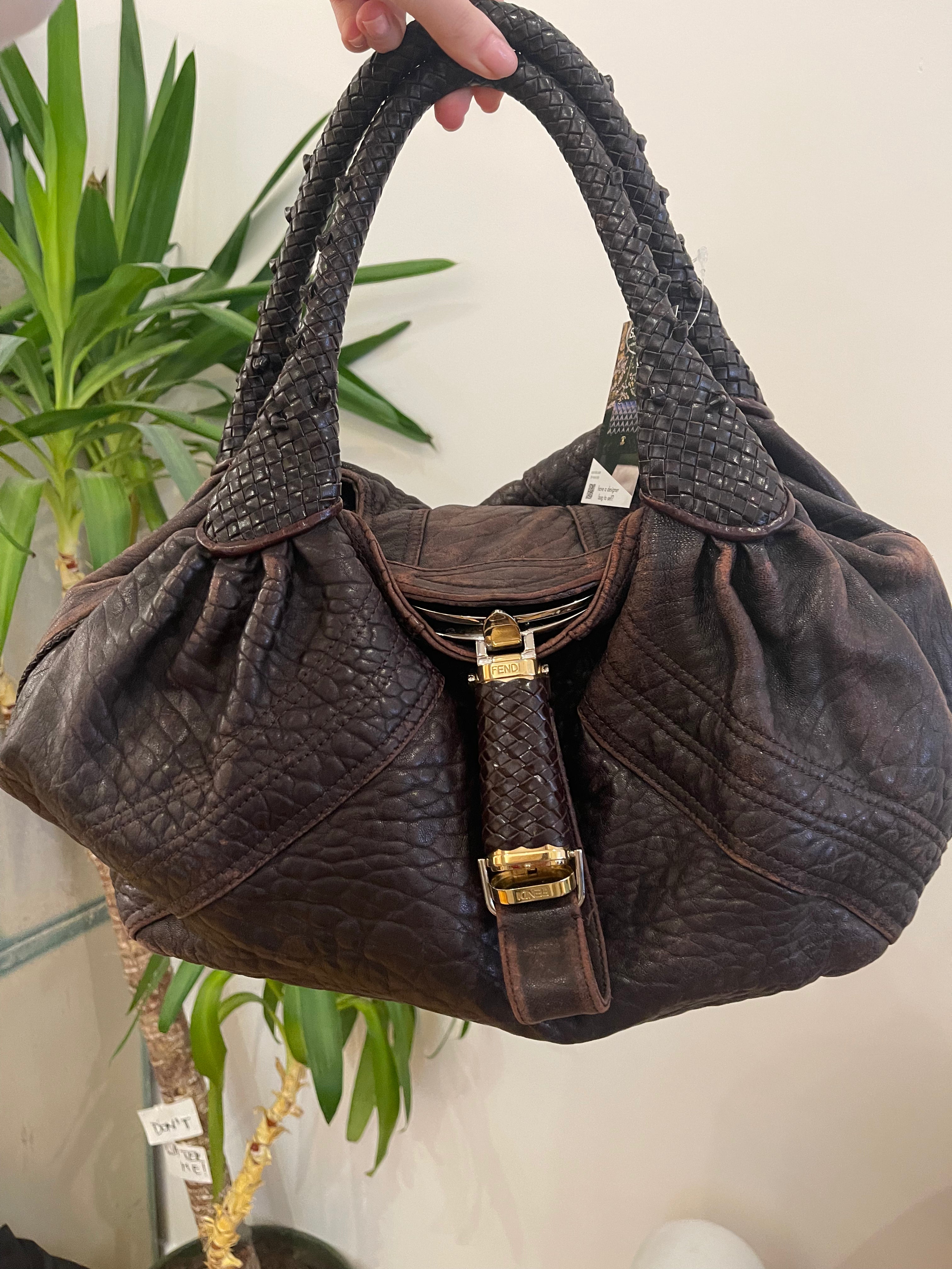 Fendi Brown Zucca Canvas & Leather Spy Bag Sale