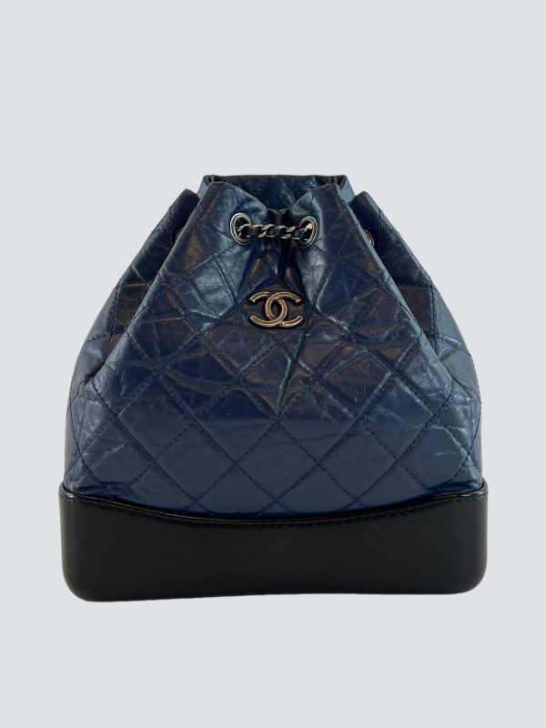 Chanel Navy & Black Lambskin Leather Backpack Online Hot Sale