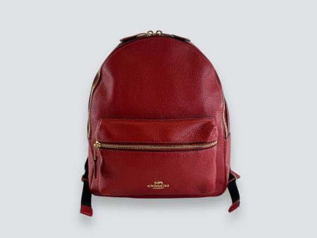 Coach Red Leather Backpack Online now