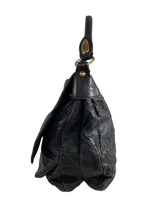 Givenchy Vintage Black Crinkle Effect Leather Hobo For Cheap