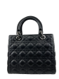 Christian Dior Black Lambskin Leather  Lady Dior  Tote Online Sale