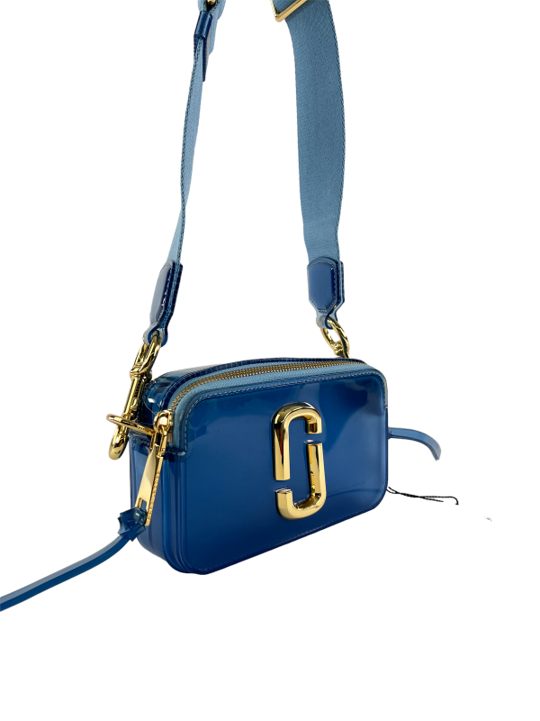 Marc by Marc Jacobs Blue Vinyl Snapshot Crossbody For Sale