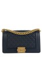 Chanel Black Caviar Leather Boy Bag W  Goldtone Hardware Discount