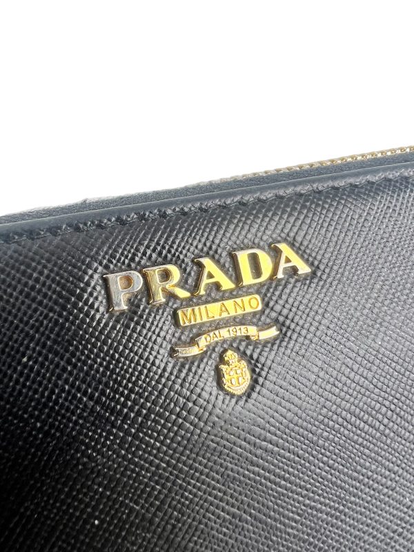 Prada Black Leather Wallet Online now