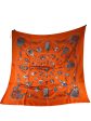 Hermès Orange Printed Silk Scarf Online Sale