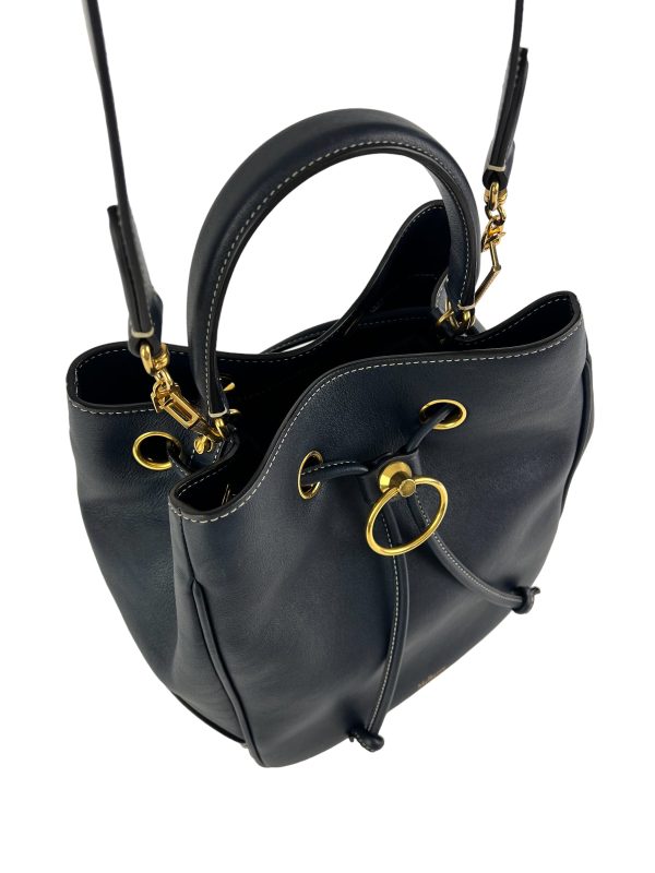 Mulberry Navy Leather Hampstead Bucket Bag on Sale