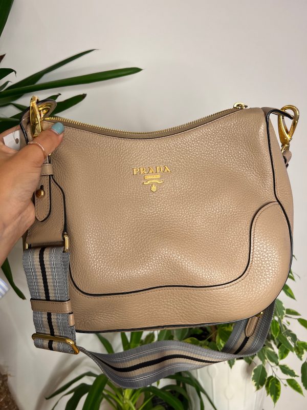 Prada Nude Leather Crossbody Satchel Online Hot Sale