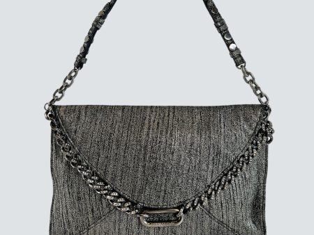 Jimmy Choo Metallic Metallic Silver Shoulder Bag on Sale